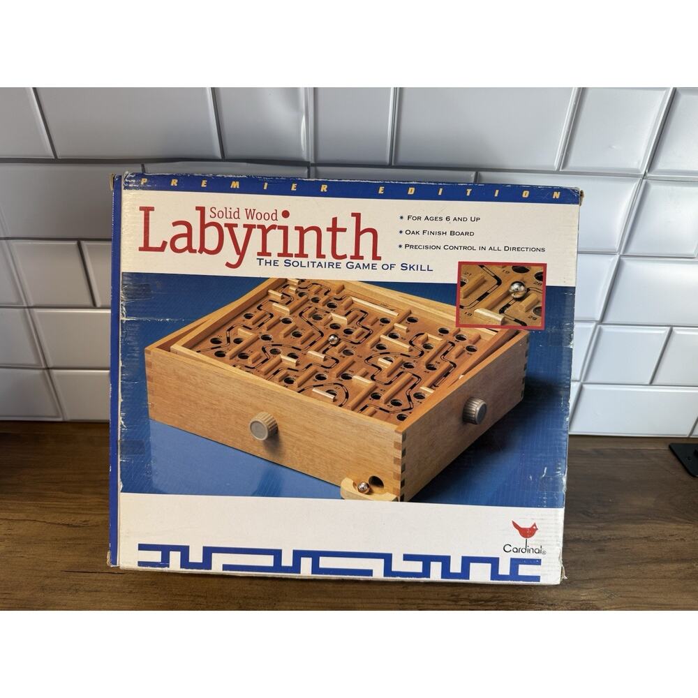 Labyrinth Wooden Puzzle (No. 190, Cardinal Industries) Vintage 1997 Complete